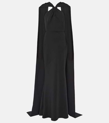 Safiyaa Lilien caped crepe gown