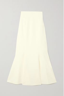 Safiyaa - Sol Pleated Stretch-crepe Midi Skirt - White