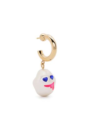 SafSafu Drooling Cotton Candy pearl hoop earring - Gold