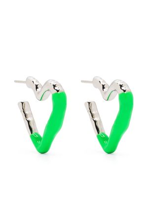 SafSafu Melted heart-hoop earrings - Green