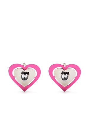 SafSafu neon heart-shaped earrings - Silver