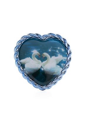 SafSafu Swan In Love heart-shaped earring - Blue