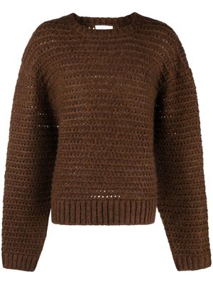 SAGE NATION crew neck knitted jumper - Brown
