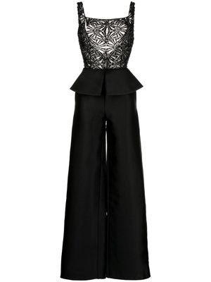 Saiid Kobeisy bead-embellished mikado jumpsuit - Black