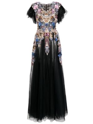 Saiid Kobeisy bead-embellished tulle gown - Black