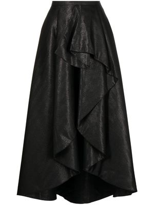 Saiid Kobeisy Brocade asymmetric ruffle skirt - Black