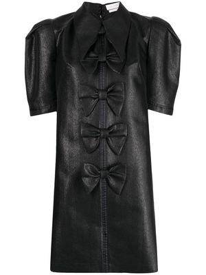 Saiid Kobeisy brocade faux-leather dress - Black