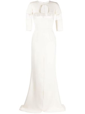 Saiid Kobeisy Crepe See-through dress - White