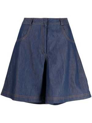 Saiid Kobeisy denim flared shorts - Blue