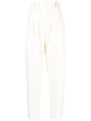 Saiid Kobeisy Double Crepe high waist pants - White