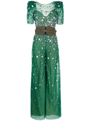 Saiid Kobeisy embellished tulle jumpsuit - Green