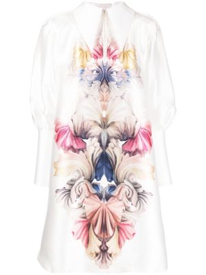 Saiid Kobeisy floral-print piqué dress - White