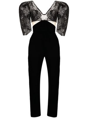 Saiid Kobeisy Mikado panelled crepe jumpsuit - Black