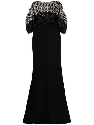 Saiid Kobeisy off-shoulder beaded dress - Black