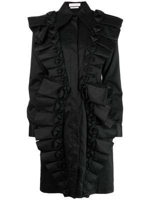 Saiid Kobeisy pleat-detail shirt dress - Black