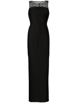 Saiid Kobeisy plisse beaded dress - Black