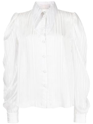 Saiid Kobeisy pointed-collar semi-sheer shirt - White