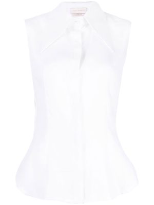Saiid Kobeisy pointed-collar sleeveless shirt - White