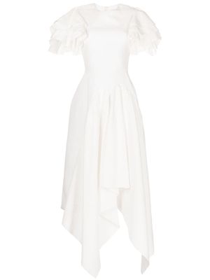 Saiid Kobeisy ruffle-sleeve maxi dress - White