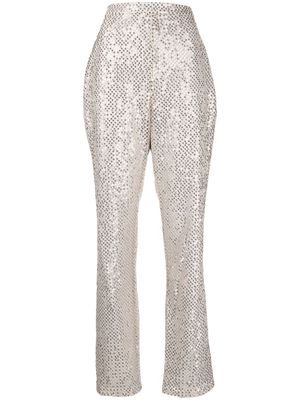 Saiid Kobeisy sequin-embellished straight-leg trousers - Silver