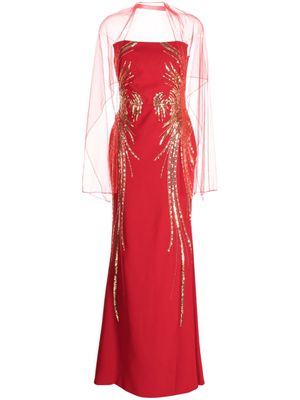 Saiid Kobeisy sequin-embellished strapless dress - Red
