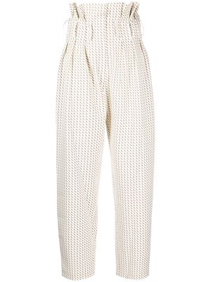 Saiid Kobeisy SK Emblem Double Crepe high waist pants - White