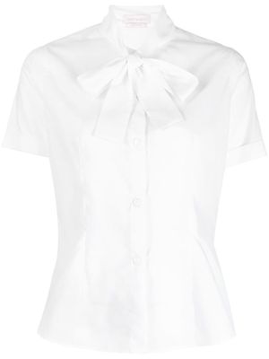 Saiid Kobeisy tied-bow poplin shirt - White