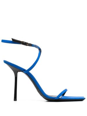 Saint Laurent 110mm square-toe leather sandals - Blue