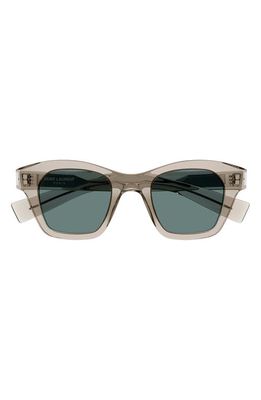Saint Laurent 47mm Small Rectangular Sunglasses in Beige