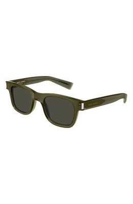 Saint Laurent 47mm Small Square Sunglasses in Green