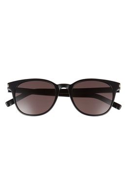 Saint Laurent 52mm Round Sunglasses in Black