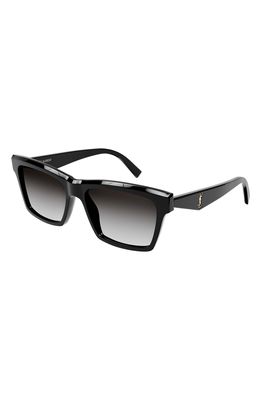Saint Laurent 56mm Rectangular Sunglasses in Black