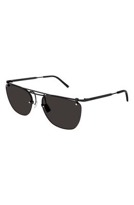 Saint Laurent 58mm Navigator Sunglasses in Black