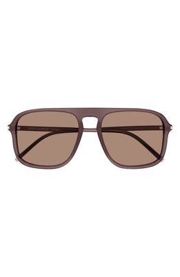 Saint Laurent 58mm Square Sunglasses in Brown