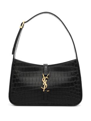 Saint Laurent 5A7 crocodile-effect shoulder bag - Black