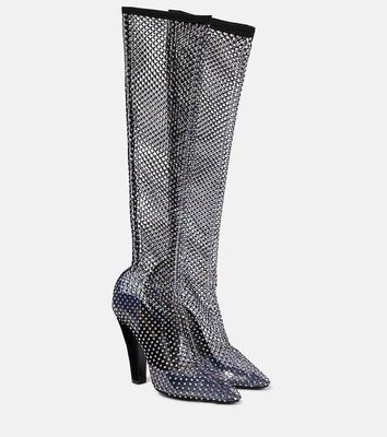 Saint Laurent 68 110 mesh knee-high boots