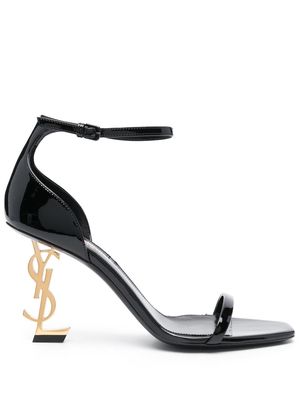 Saint Laurent 85mm logo-lettering sandals - Black