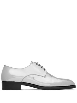 Saint Laurent Adrien patent-leather Derby shoes - Silver