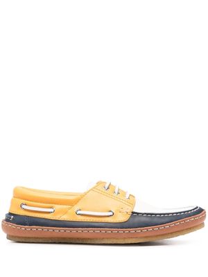 Saint Laurent Ashe colour-block boat shoes - Yellow