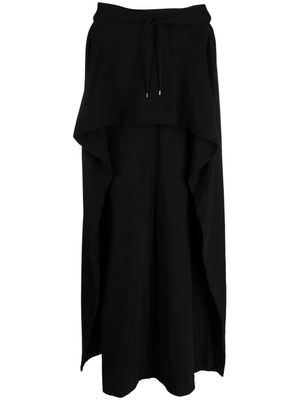 Saint Laurent asymmetric cotton cape - Black