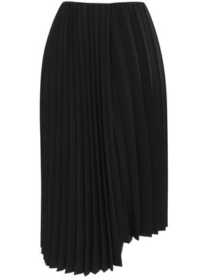 Saint Laurent asymmetrical pleated midi skirt - Black