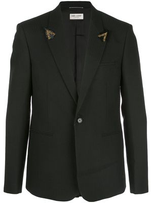 Saint Laurent beaded fitted blazer - Black