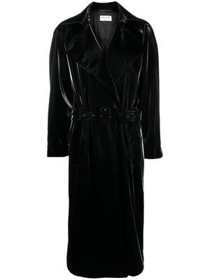 Saint Laurent belted-waist coat - Black