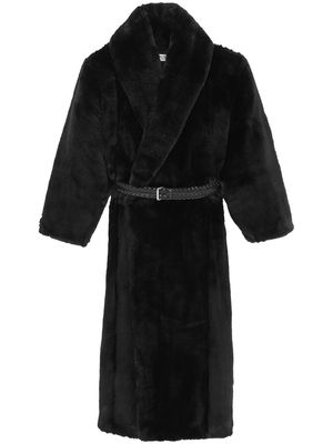 Saint Laurent belted-waist oversized coat - Black