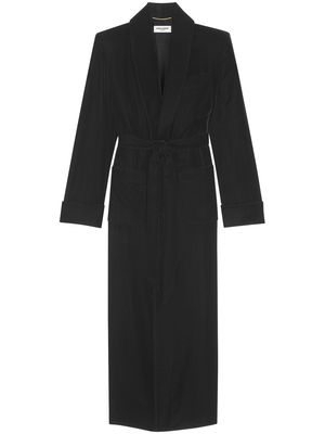 Saint Laurent belted-waist robe - Black