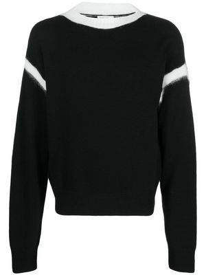 Saint Laurent bicolour knitted jumper - Black