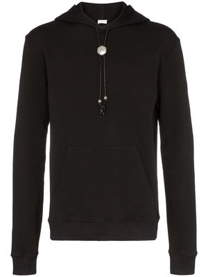 Saint Laurent bolo tie detail hoodie - Black