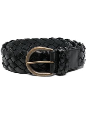 Saint Laurent braided leather belt - Black