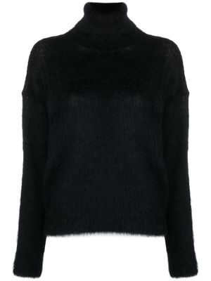 Saint Laurent brushed-knit roll-neck jumper - Black