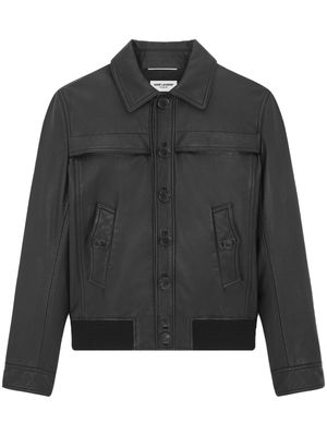 Saint Laurent buttoned lambskin jacket - Black
